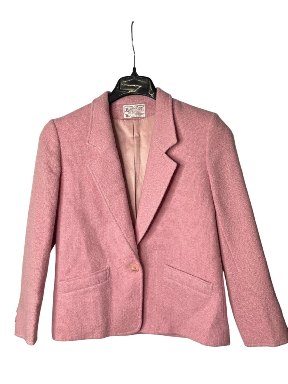 Pendleton Womens Woolen Mills Blazer Jacket Size 6 Petite Pink Wool Lined